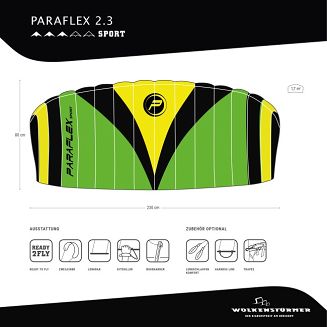 Latawiec treningowy z barem WOLKENSTÜRMER PARAFLEX SPORT - 3