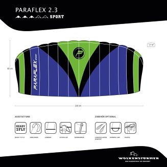 Latawiec treningowy z barem WOLKENSTÜRMER PARAFLEX SPORT - 4