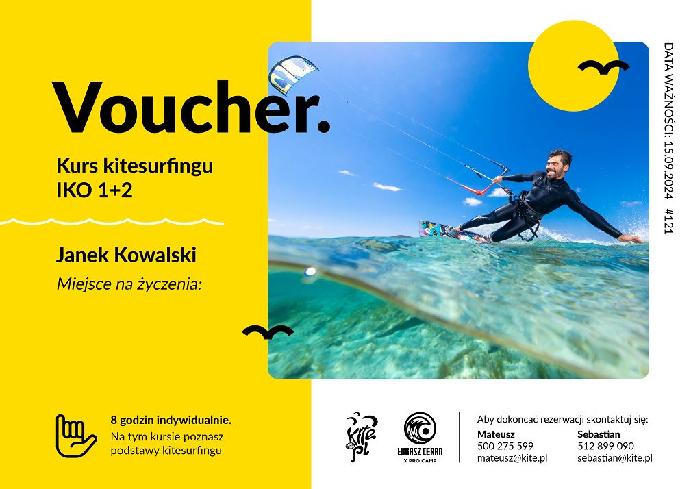 Kurs kitesurfingu IKO w szkole Kite.pl - voucher prezentowy