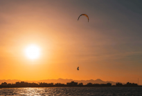 kitesurfing sunset
